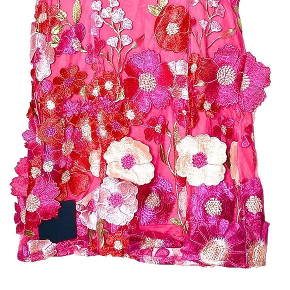 NWT Lulus Emphatically Adorable Hot Pink Floral Tie-Strap Mini Dress, Medium - Picture 10 of 15